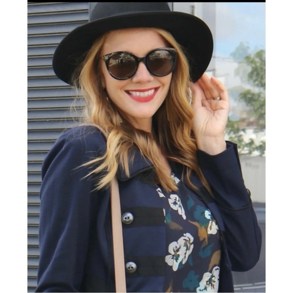 Cabi Sz M Navy Blue Ponte Knit Military Jacket Peplum Nautical Womens - Picture 3 of 15